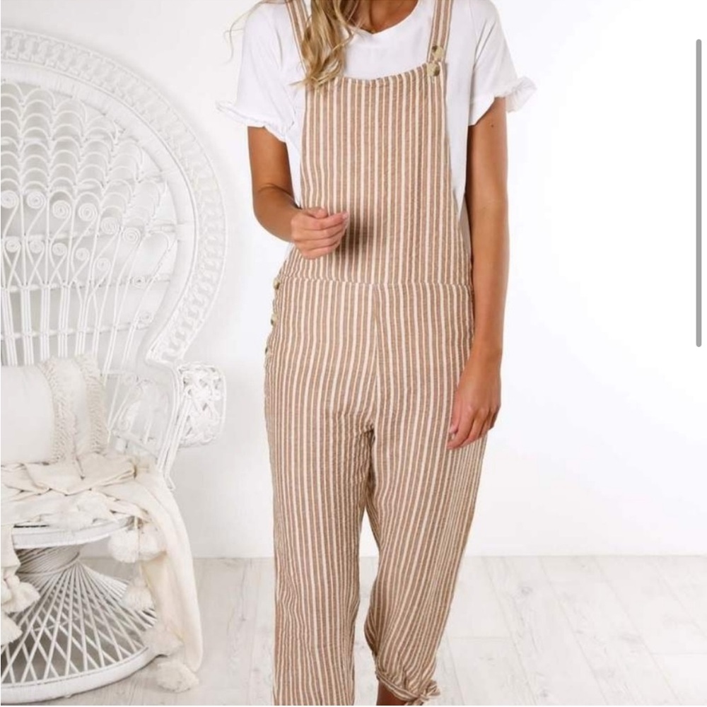 Rhythm Sunburn tan bahamas striped jumpsuit